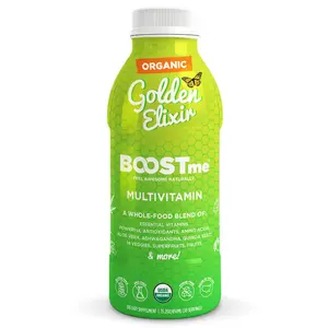 BoostMe Golden Elixir Liquid Multivitamin - Daily Vitamins Superfood with Antioxidant Blend & Balanced Wellness Formula Liquid - Plant-Based Immune Support Supplement for Everyday Balance & Health