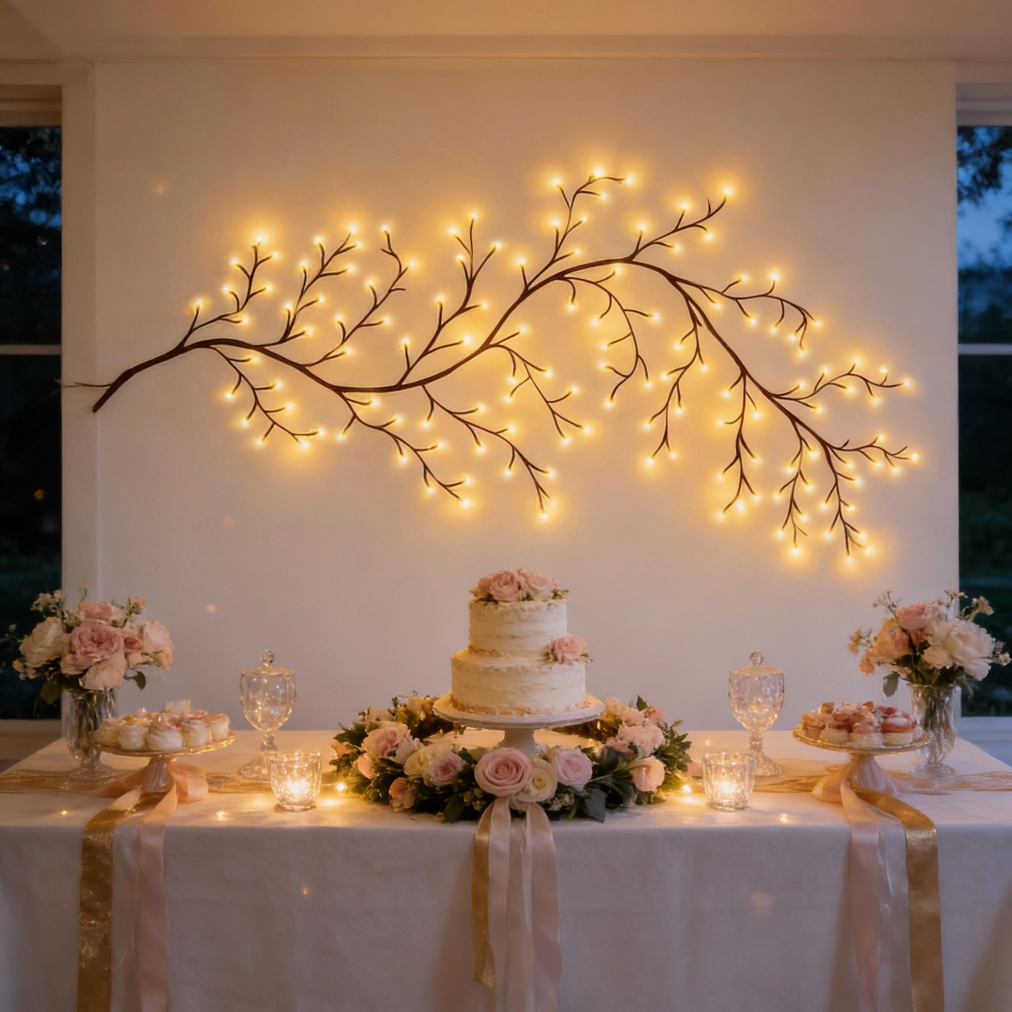 Upgraded 144 LED lights, extended branch-shaped design, 1-piece set, USB-powered decorative lights, ambient night light decoration, perfect for home parties, weddings, holiday celebrations, and Christmas. Cherry Lamp