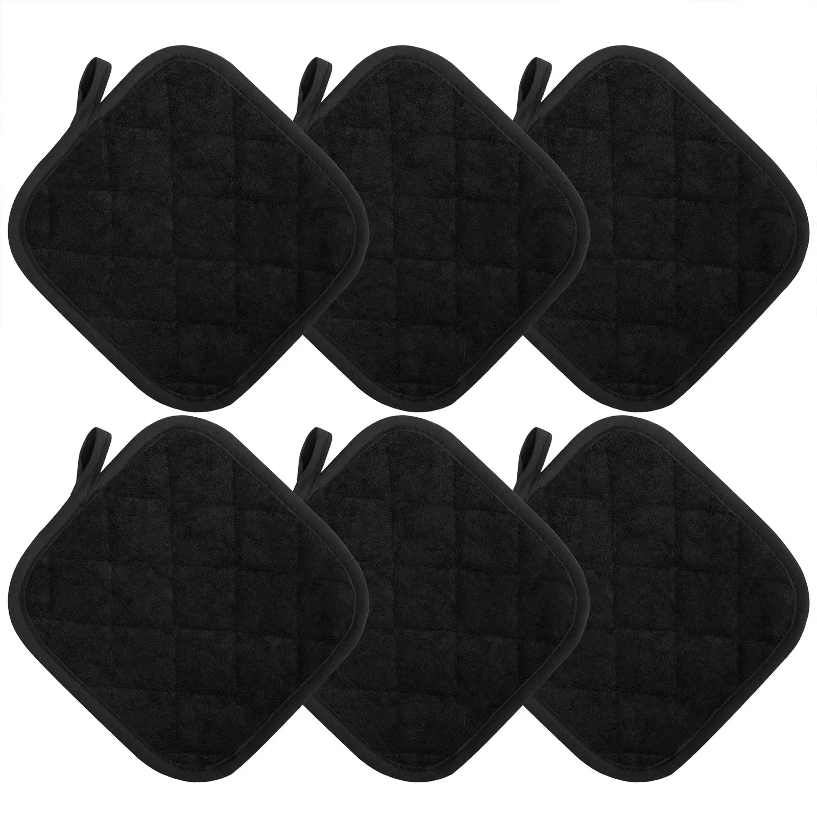 6Pcs Heat-Resistant Hot Pot Pad - Potholder Pot Holders with Hanging Loop,Washable Oven Mat for Home Kitchen Cooking Baking