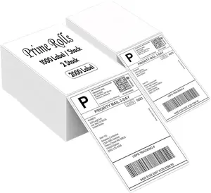 4” x 6” Fanfold Direct Thermal Shipping Labels – 2000 Labels (1000 per Stack, 2 Stacks) Water & Oil Resistant, Strong Adhesive – Compatible with Rollo, MUNBYN & Zebra Printers