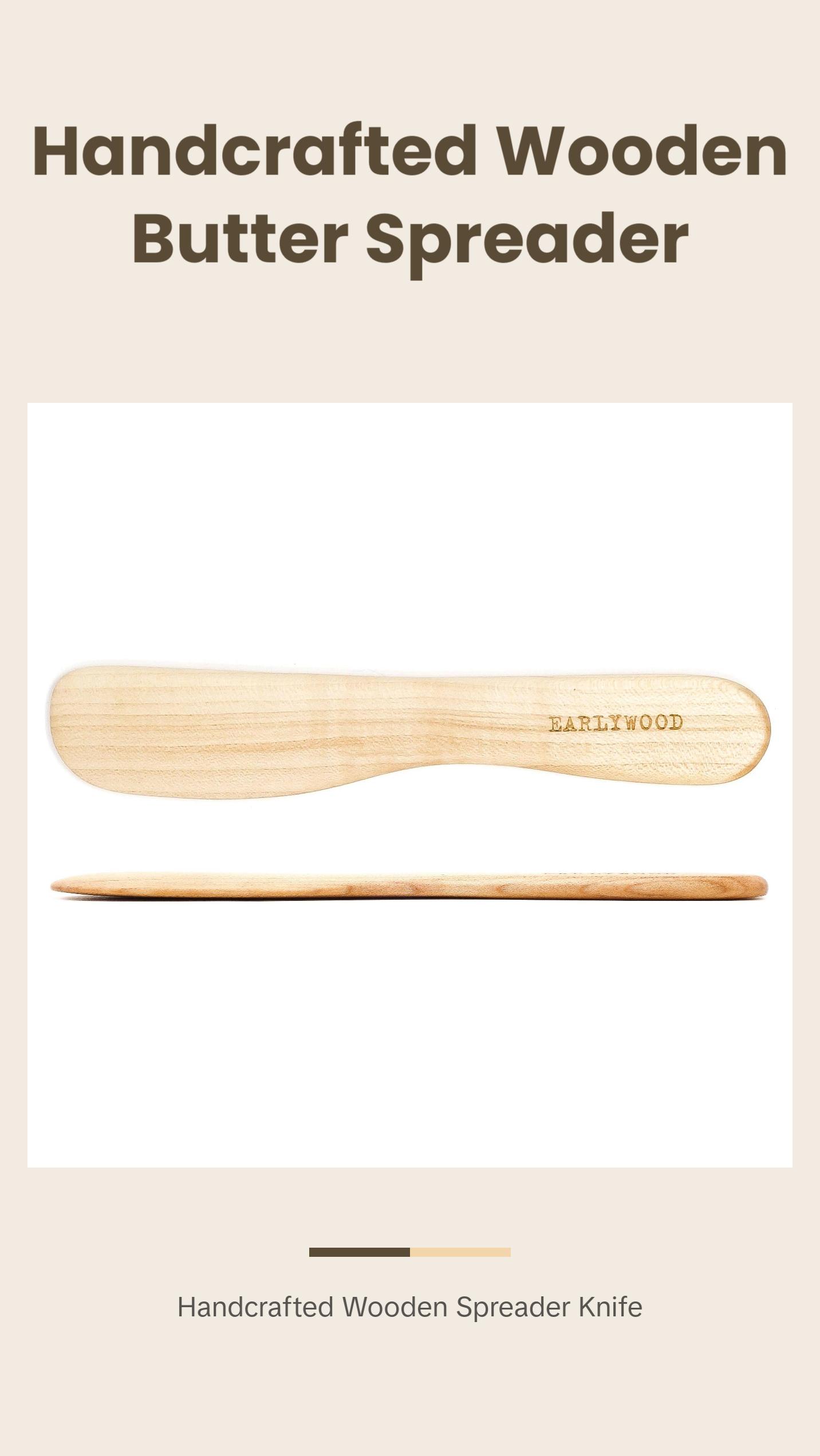 Earlywood - Wooden Butter Spreader Knife - Hand Crafted Hardwood - Kitchenware Cutlery & Tableware
