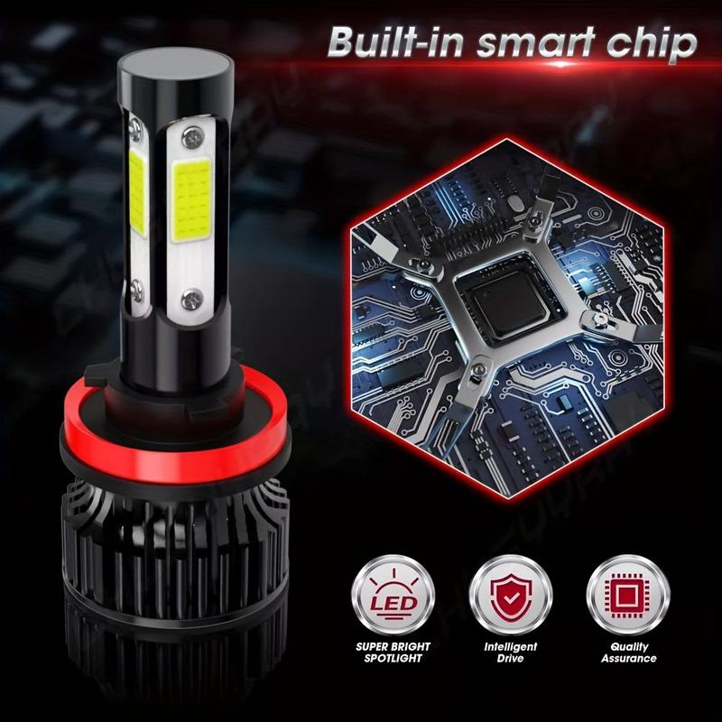 4Pcs Super Bright LED Headlights 120000LM 6000K Daylight White | Fog Penetrating High/Low Beam 9005+H11/9005+9006/H11+H11 | IP67 Waterproof Aluminum Alloy Plug and Play Car Headlight Bulbs Upgrade Kit  led lights