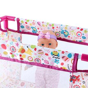deAO Doll Stroller Nursery Role Play Set with a Variety of Feeding Toy and Play Mat Travel Cot Carrier Stroller and Travel Bag