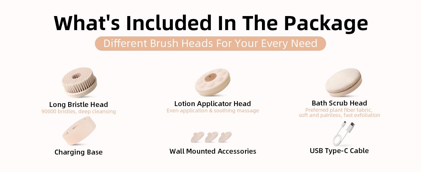 XiyuYouth Electric Body Scrubber Back Brush for Shower, Long Dual Handle Waterproof Exfoliating Back Scrubber with 3 Heads & 2 Speeds, Cleansing & Massaging Home Spa Set, Body Care Tool Gift for Men & Women XiyuYouth Electric Body Scrubber Back Brush for Shower, Long Dual Handle Waterproof Exfoliating Back Scrubber with 3 Heads & 2 Speeds, Cleansing & Massaging Home Spa Set, Body Care Tool Gift for Men & Women