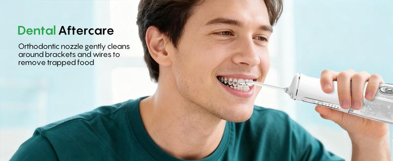 FRESKO Water Dental Flosser – 50-Day Battery, 10 oz Tank, 5 Tips, Waterproof & Gentle for Braces/Sensitive Gums