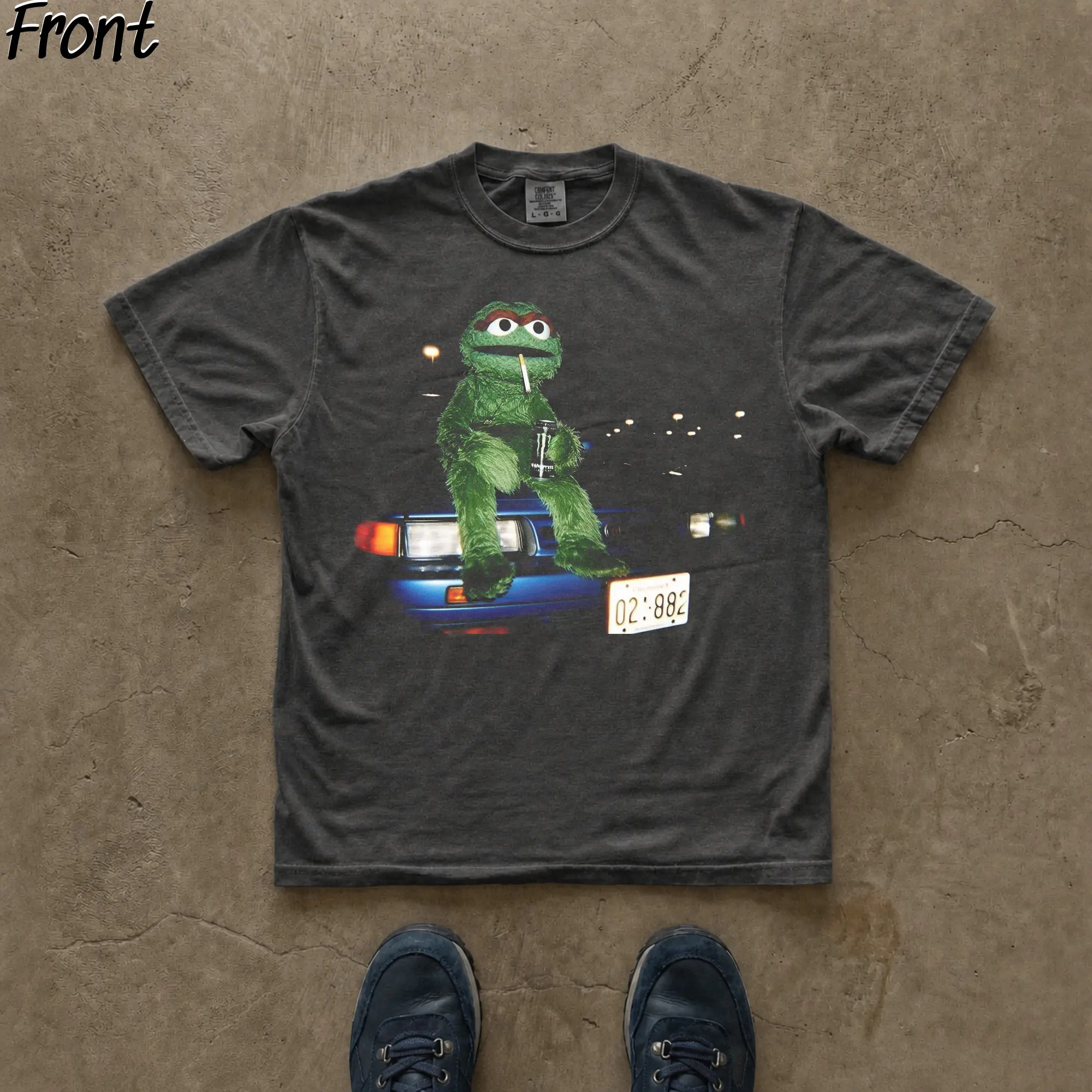 Vintage Oscar the Grouch Smoking and Drinking Monster Energy Graphic Tee, Chilling Muppet Shirt, Energy Drink Shirt, Unleash The Beast Merch, Y2K Grunge Gothic Tees, Gen Z Humor Tee, Y2K Emo Scene Amity Affliction Style, Streetwear Vibes