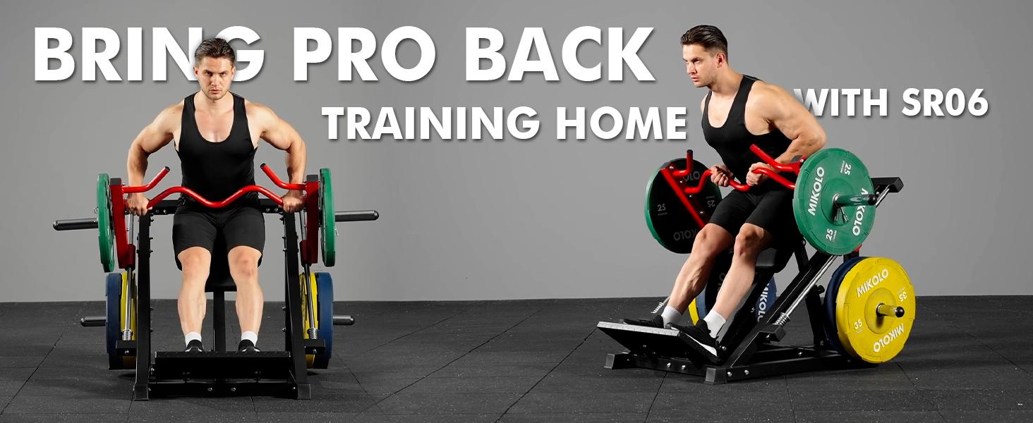 Linear Row Machine for Home Gym Plate-Loaded Smith Row Linear Bearing Back Workout Equipment Compact Size Multi-Grip Knurled Handle No Core Power Required Beginner-Friendly Beast-Approved