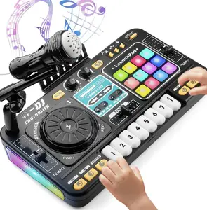 Bluetooth DJ Mixer Toy for Kids withColorful Lights, Sound Effects & MusicFun Toys for 3-6 Years Old Boys GirlsPortable Voice Amplifier AudioAmplifier Set fine activity