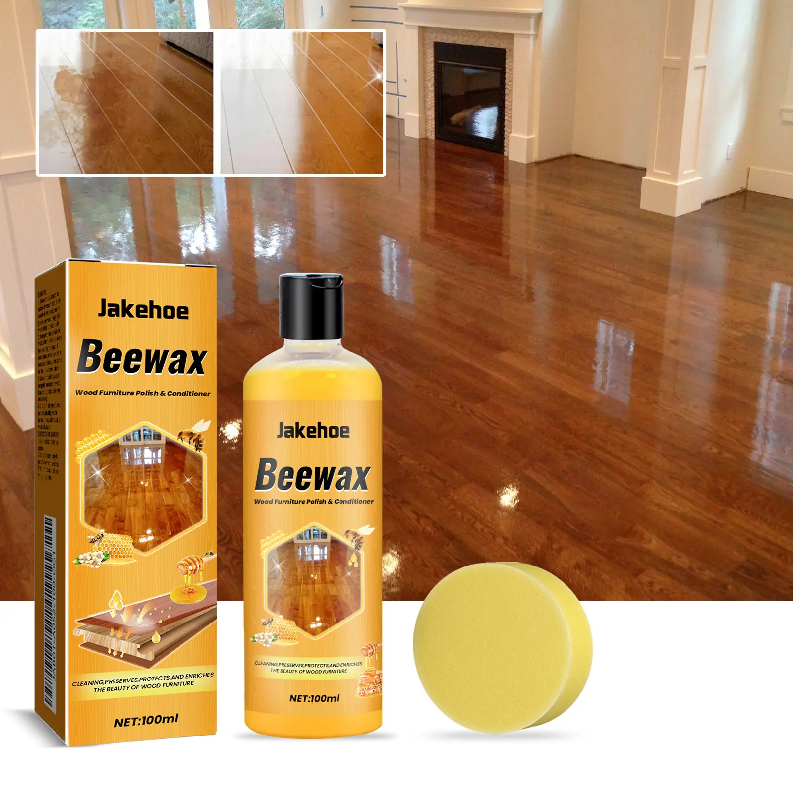 All-Purpose Beewax Wood Polish, Shine, Clean & Protect, Multi-Surface Wood Care for Cabinets & Floors, 100ml Essential for House Maintenance.