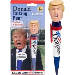 Donald Trump Talking Pen - Press His Hair & Hear 8 Real Voice Quotes - Funny Political Gag Gift for Men, Unique Trump Gifts, Novelty Desk Toy & Office Conversation Starter (Trump Classic)