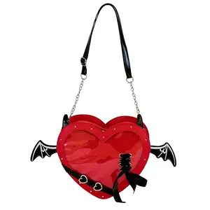 RIVERICH Little Devil Shoulder Bag Love Itabag with Bat Wings Fashion Dating Chain Bag curve tote