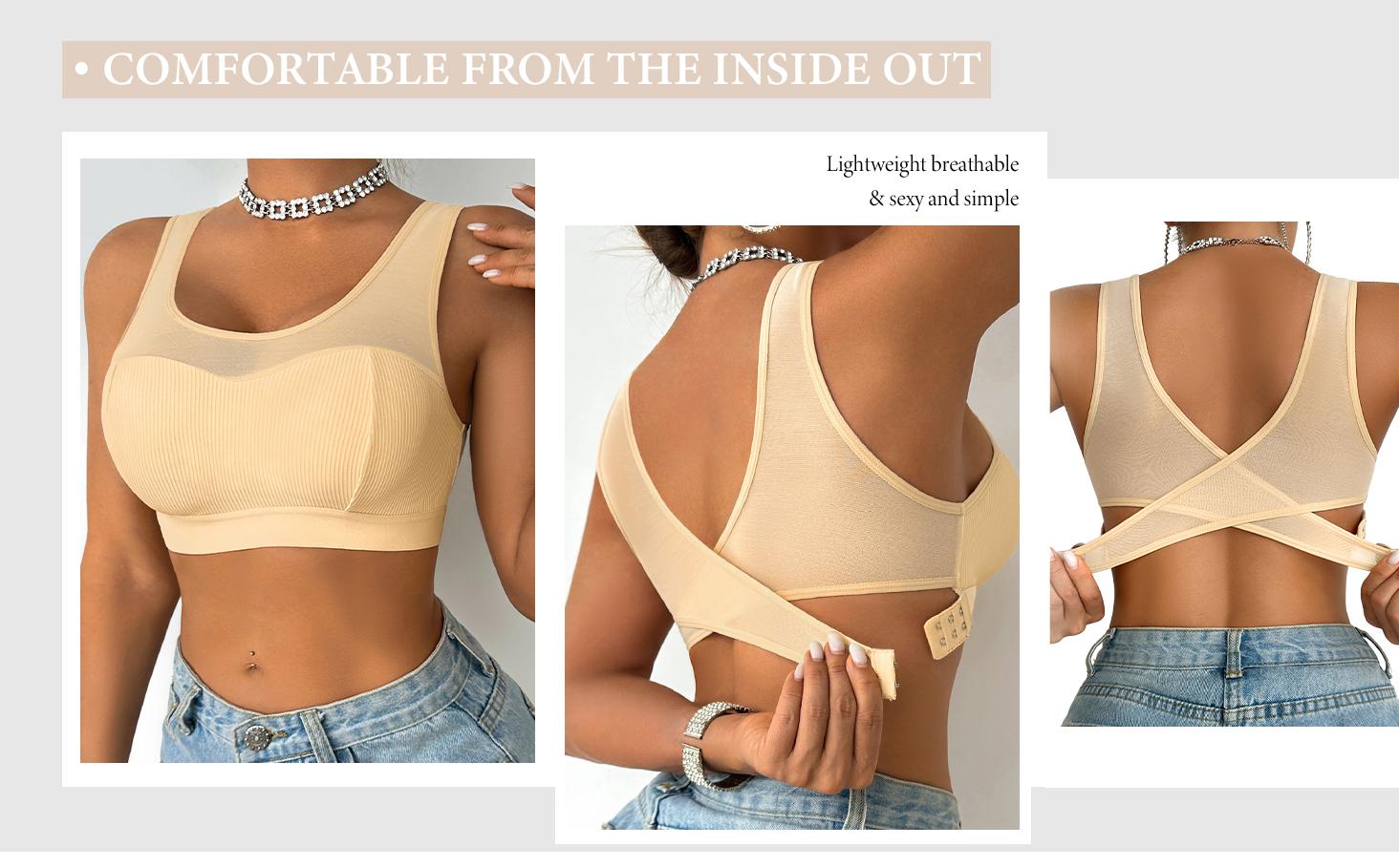 Push Up Bra No Cup No Wire Comfortable Breathable Everyday yoga Women's Wear Womenswear Fit Side Buckle Sports