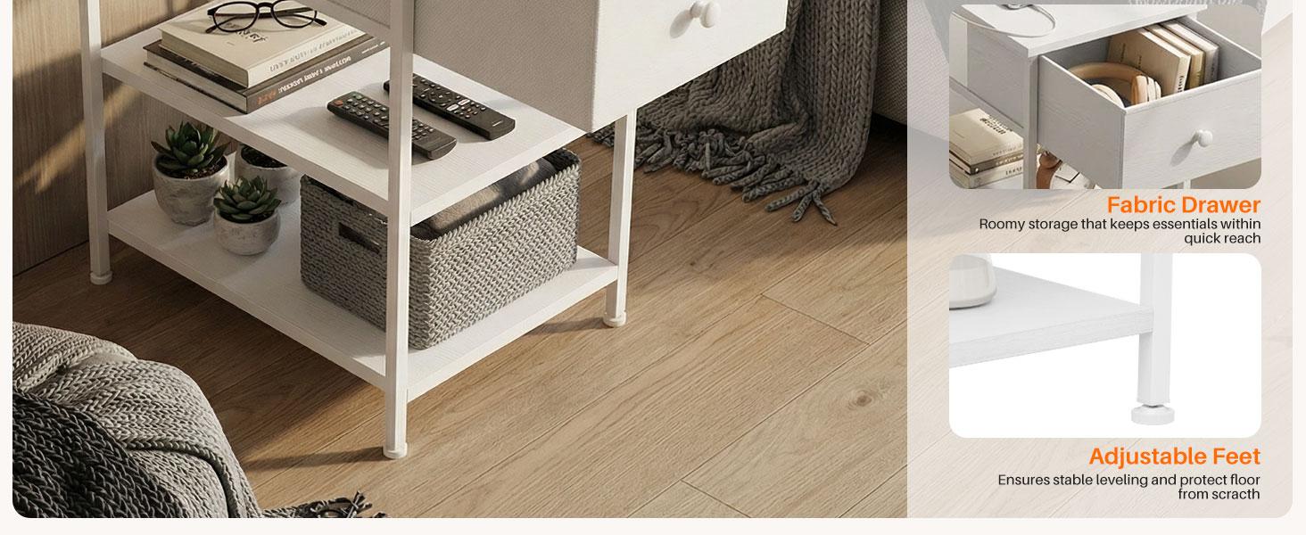 End Table with Shelves and Charging Station, Flip Top Side Table with USB Ports and Outlets, Bedside Table End Table with Shelves and Charging Station, Flip Top Side Table with USB Ports and Outlets, Bedside Table