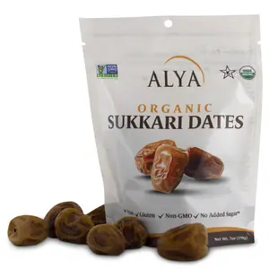 Alya Dates Organic Sukkari Dates – Soft Sweet Saudi Dates – Naturally Sweet Snack