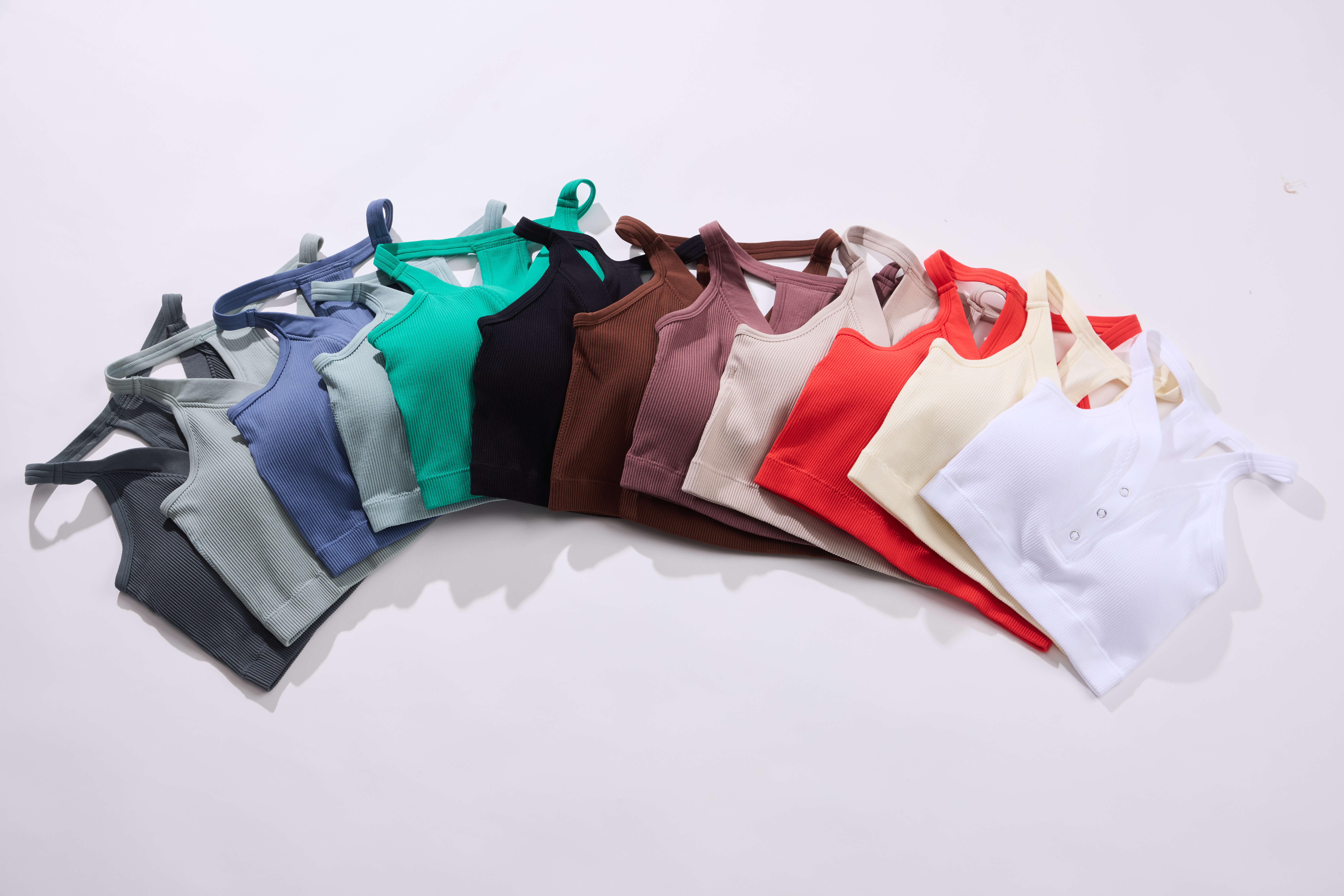 Pro-Fit Seamless 2pcs  Snap-button convertible neckline croptop bralette Racerback WireFree Wireless Deep V Bralette, Comfortable, Stretchy, loungewear, sportsbra, everyday bra, activewear, activetop 32653-2