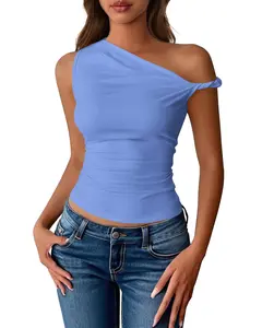 BTFBM Off The Shoulder Tops for Women 2026 Cute Summer Casual Sleeveless Slim Fit y2k Spring Outfits Going Out Tank Top
