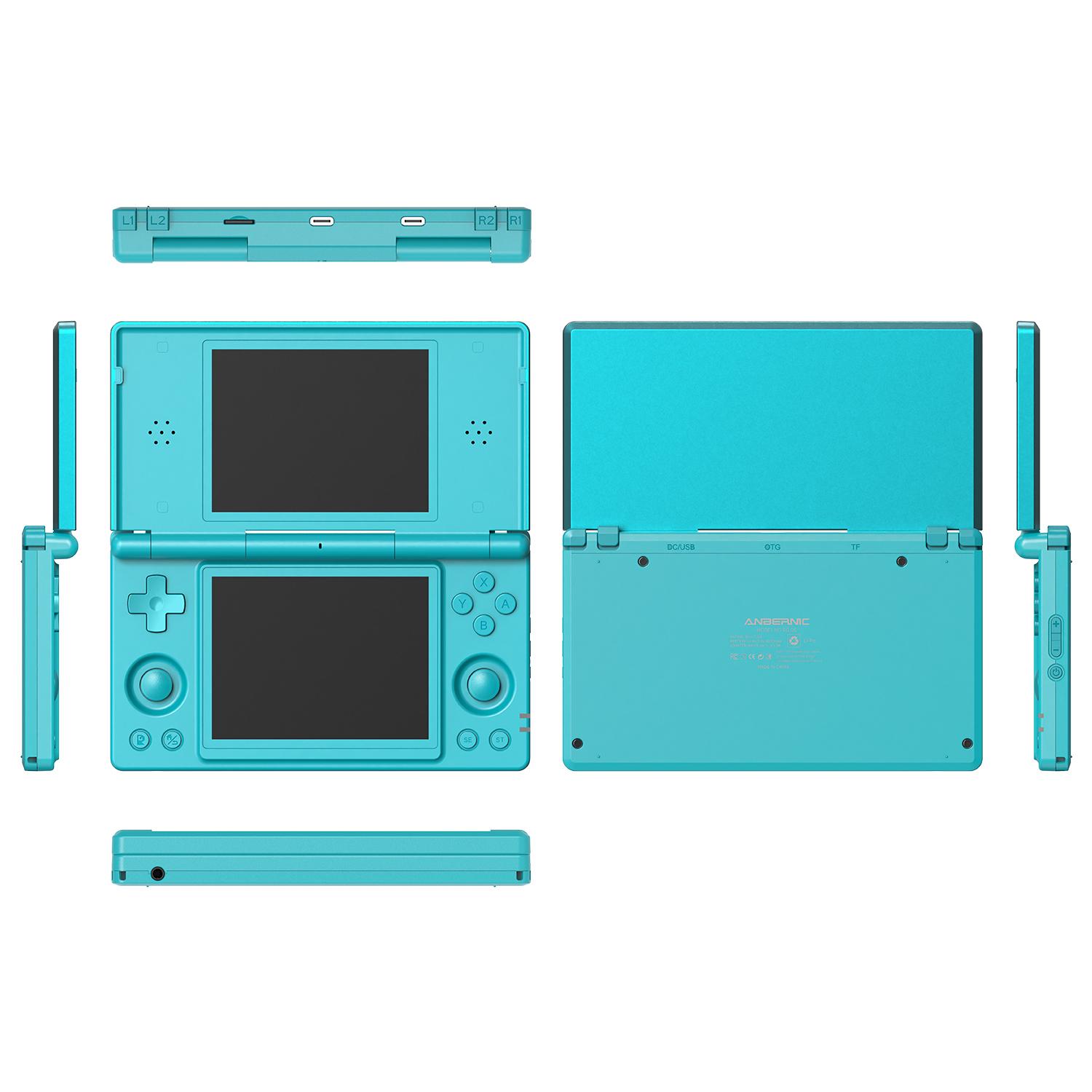 ANBERNIC RG DS Handheld Game Consoles RGDS Retro Gaming Console Dual-screen Video Game Console 3+32GB Android 14 Portable Pocket Arcade No Card 4000mAh Battery WiFi Bluetooth HD Output Turquoise Blue