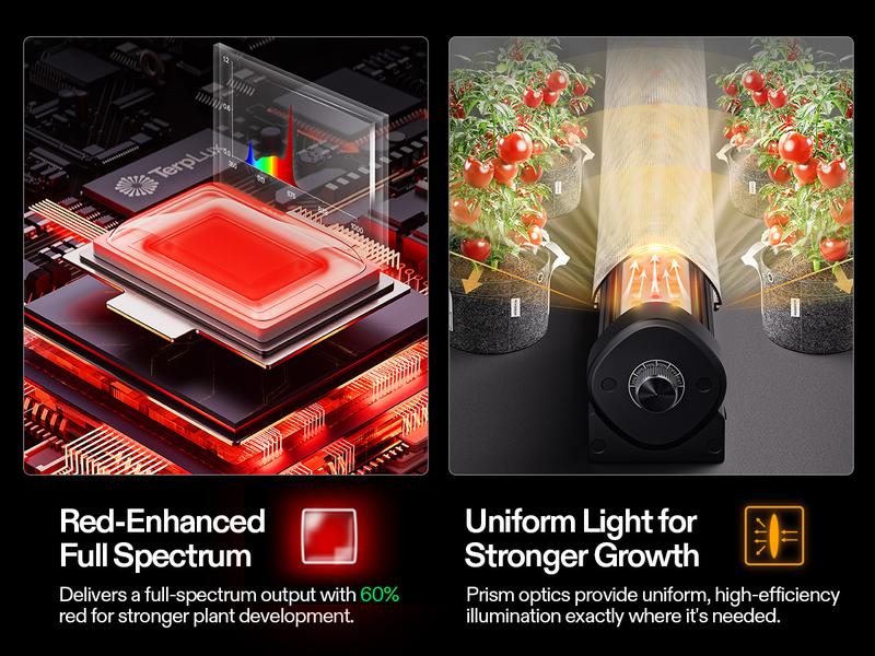 VIVOSUN LumaRay Under Canopy Grow Light, Full Spectrum Dimmable LED Grow Lights for Grow Tents, Greenhouses, SGS Compatible, 100W, 3.28 ft