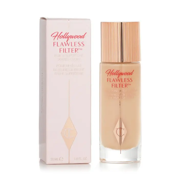 Charlotte Tilbury Hollywood Flawless Filter Cosmetic, #2.5 Fair/Pale, Flower-Infused, Smoothing Airbrush Finish, Oil-Control Formula, Brightening