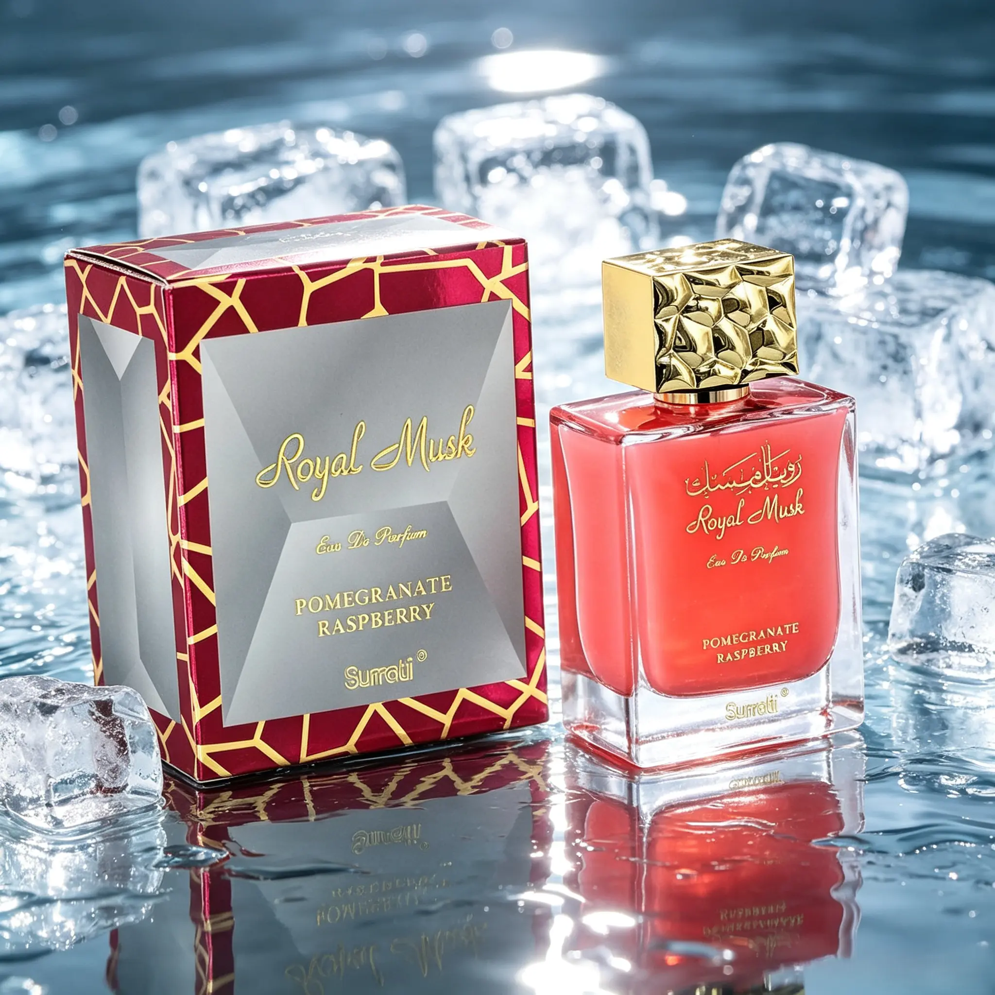 Surrati Royal Musk Pomegranate Raspberry Perfume 3.4 Fl Oz – Premium Arabian Women’s Fragrance with Fruity Pineapple Accords, Extreme Sillage