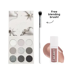 ColourPop Silver Lining Set - 9-Pan Eyeshadow Palette + So Juicy Plumping Glossy Lip Oil + Free Brush | Cool-Toned Glam ColourPop Silver Lining Set - 9-Pan Eyeshadow Palette + So Juicy Plumping Glossy Lip Oil + Free Brush | Cool-Toned Glam