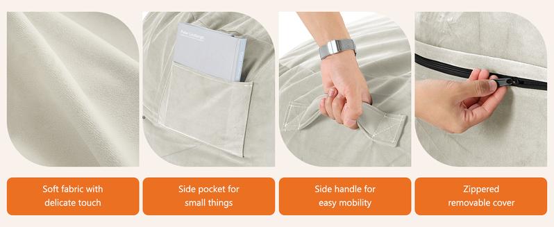 Bean Bag Chair for Adults, Oversized Beanbag for Gaming Reading Foam Filled Couch Furniture with Soft Removable Cover, Giant Round Comfy Sofa