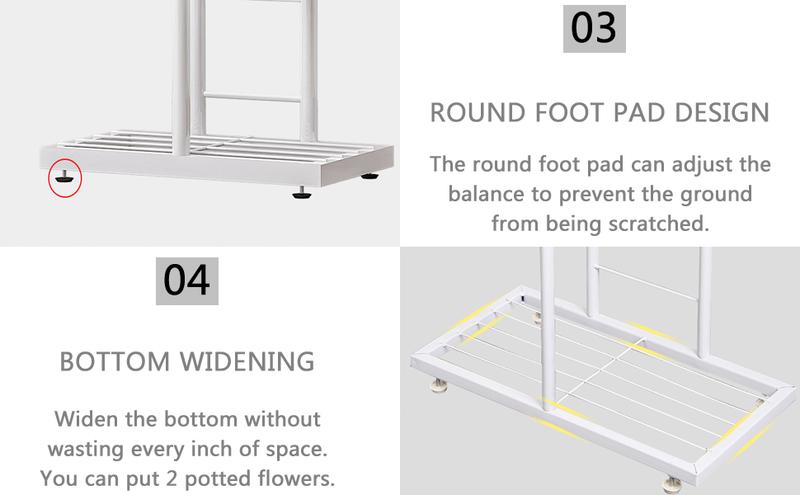 4 Tier 5 Potted Plant Stand Metal Multiple Flower Pot Holder Shelf Indoor Outdoor Planter Display Shelving Unit for Patio Garden Corner Balcony Living Room Deals For You Days