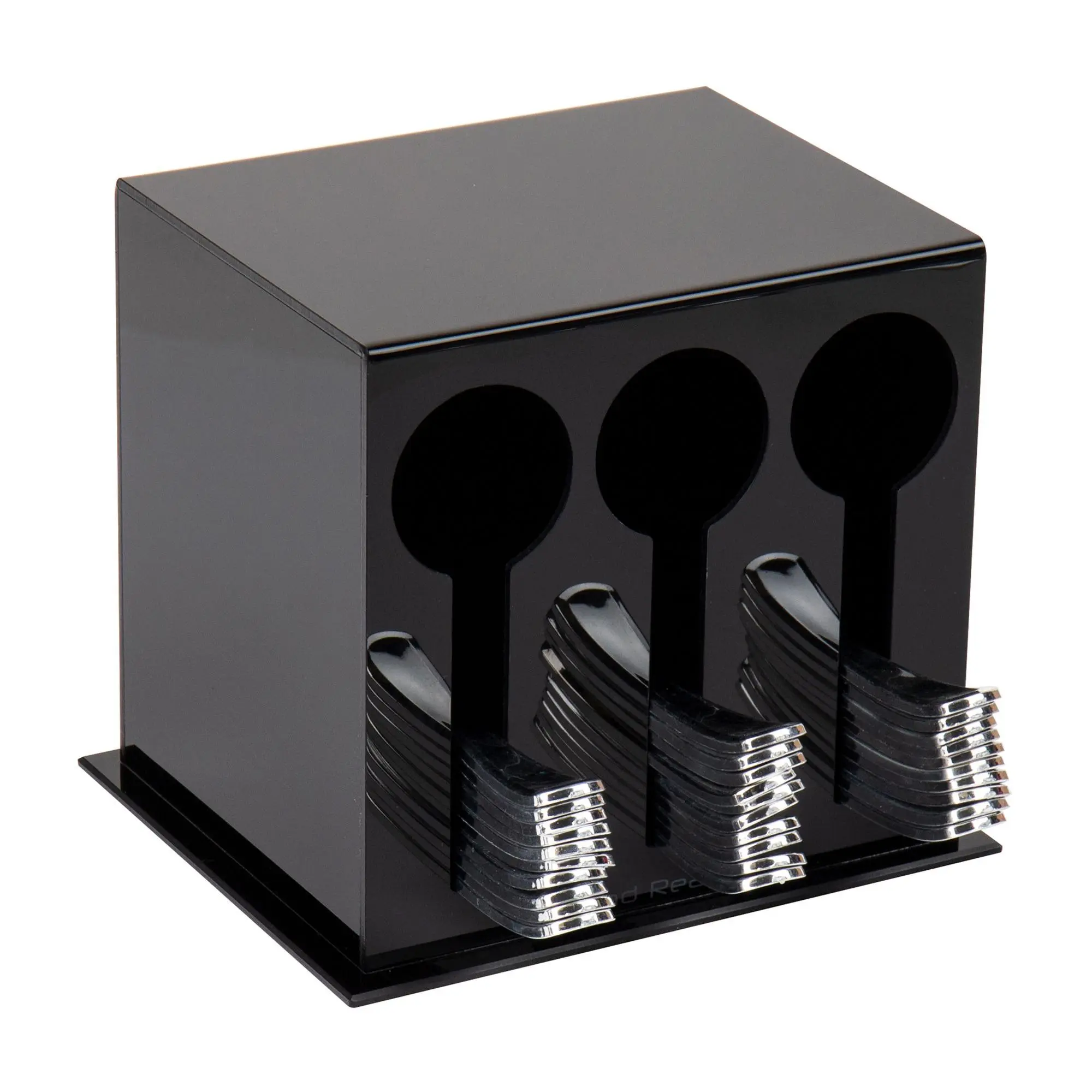 Mind Reader 3 Section Utensil Dispenser, Silverare Organizer