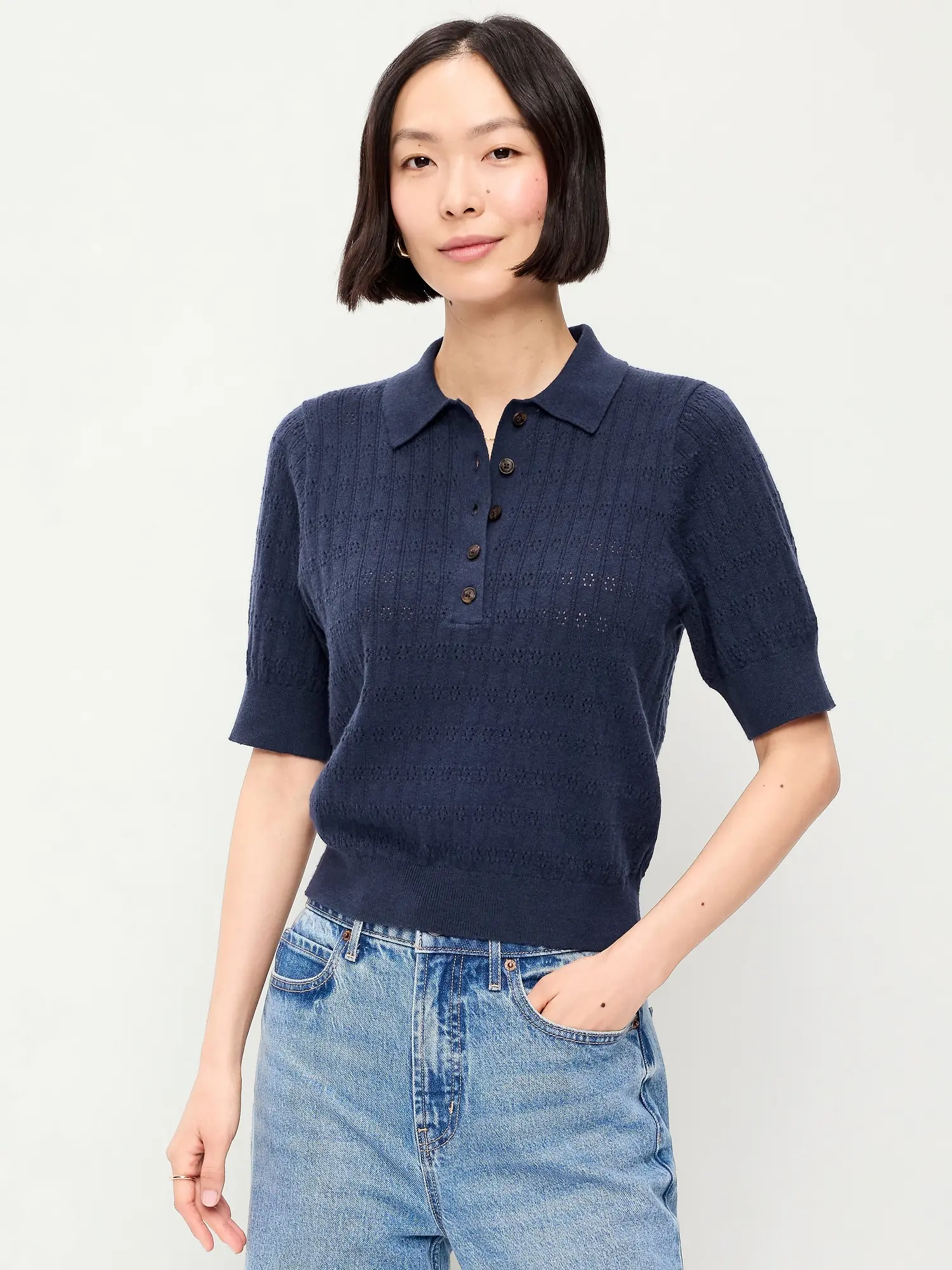 cropped polo - TikTok Shop