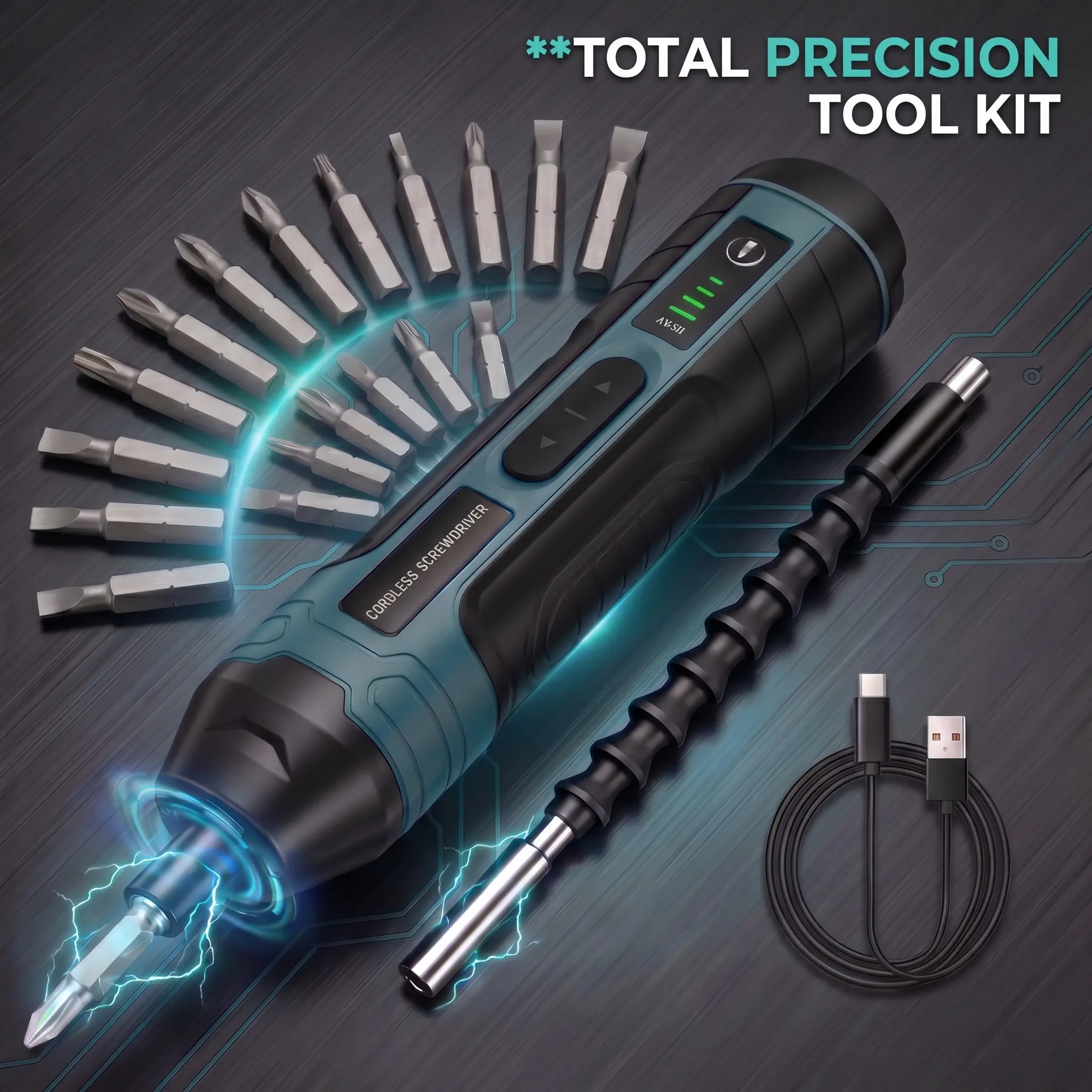 【Summer Sale Deals】BoltWay 4V Electric Screwdriver Set, 20-in-1 & 105-in-1 Options, Rechargeable Cordless Screwdriver with Magnetic S2 Steel Bits, Ergonomic Handle, Forward/Reverse, Built-in LED Light for Furniture Assembly, DIY, Appliances&Bicycle Repair