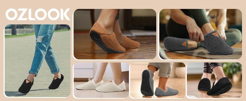Cozy Furry Indoor House Slippers Unisex - Slip-on Barefoot Design, Comfy Soft Warm Non-Slip Shoes Ideal for Home Bedroom Relaxation Travel Yoga Activities Socks Footwear