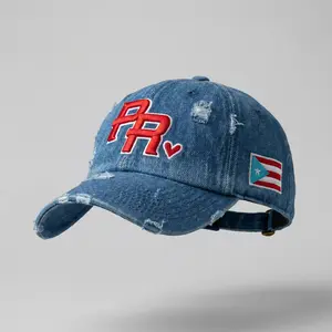 Puerto Rico Premium Snapback Cotton Material Camouflage Brim PR Logo Design Dry Clean Only Embroidered Hat