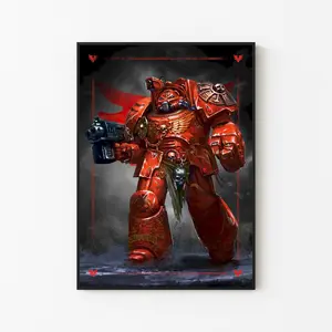 [Gaming Collection - Sale Up To 40%] [Unframe] Blood Angels Terminator Poster, Heavy Armor Space Warrior Wall Art, Sci-Fi Combat Artwork, Gamer Room Decor, Fan Gift