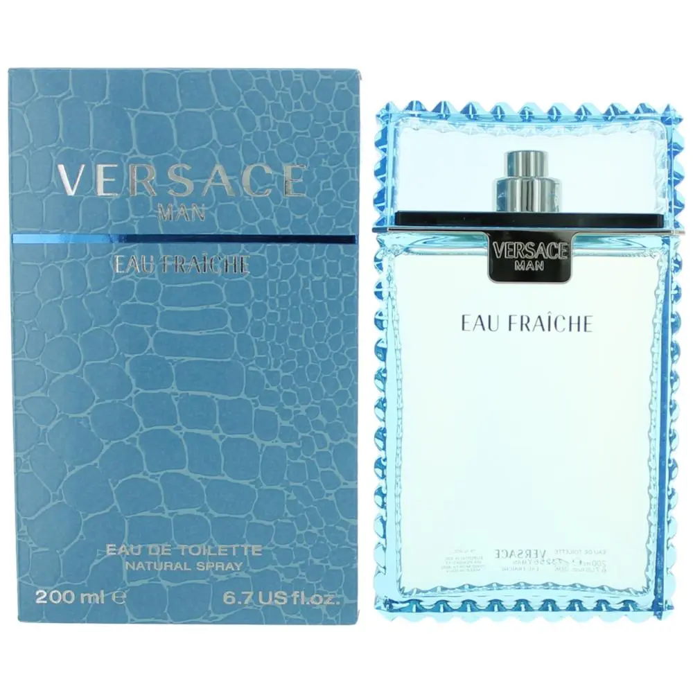 Versace Man Eau Fraiche by Versace, 6.7 oz EDT Spray for Men Fragrance Scent Citrusy Fragrance Fragrance Parfum Fragrance Perfume Citrus Woody Scent Aromatic Aquatic Parfum