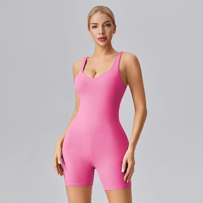 Women's Plus Size One Piece Bodysuit Clearance Collection Tank Top & U Neck Romper with Built-in Cups and Shorts
