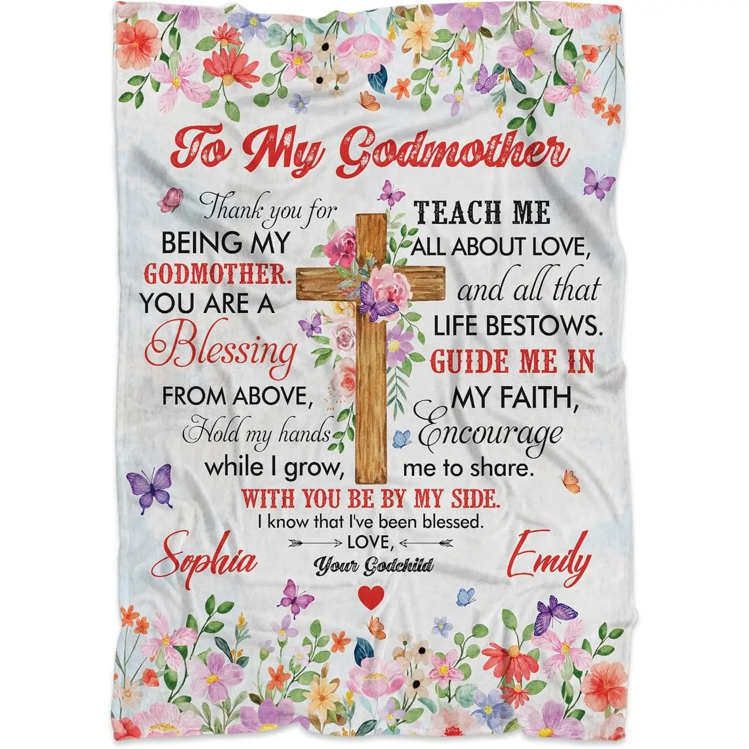Godmother Gifts from Godchild, to My Godmother Throw Blanket, Baptism Gift for God Mother from Godson Goddaughter, God Mother Gift for Women Friends Her Sister on Mothers Da