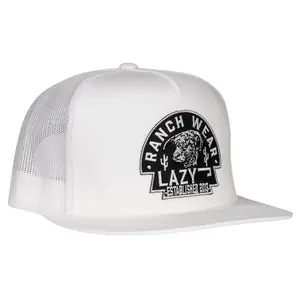 Lazy J Ranch White Black Arrowhead Classic Five Panel Trucker Hat
