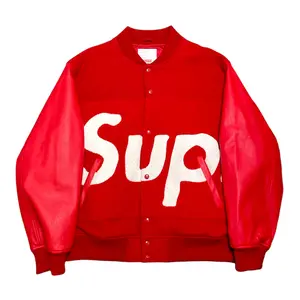 Supreme Big Logo Chenille Varsity Jacket Red