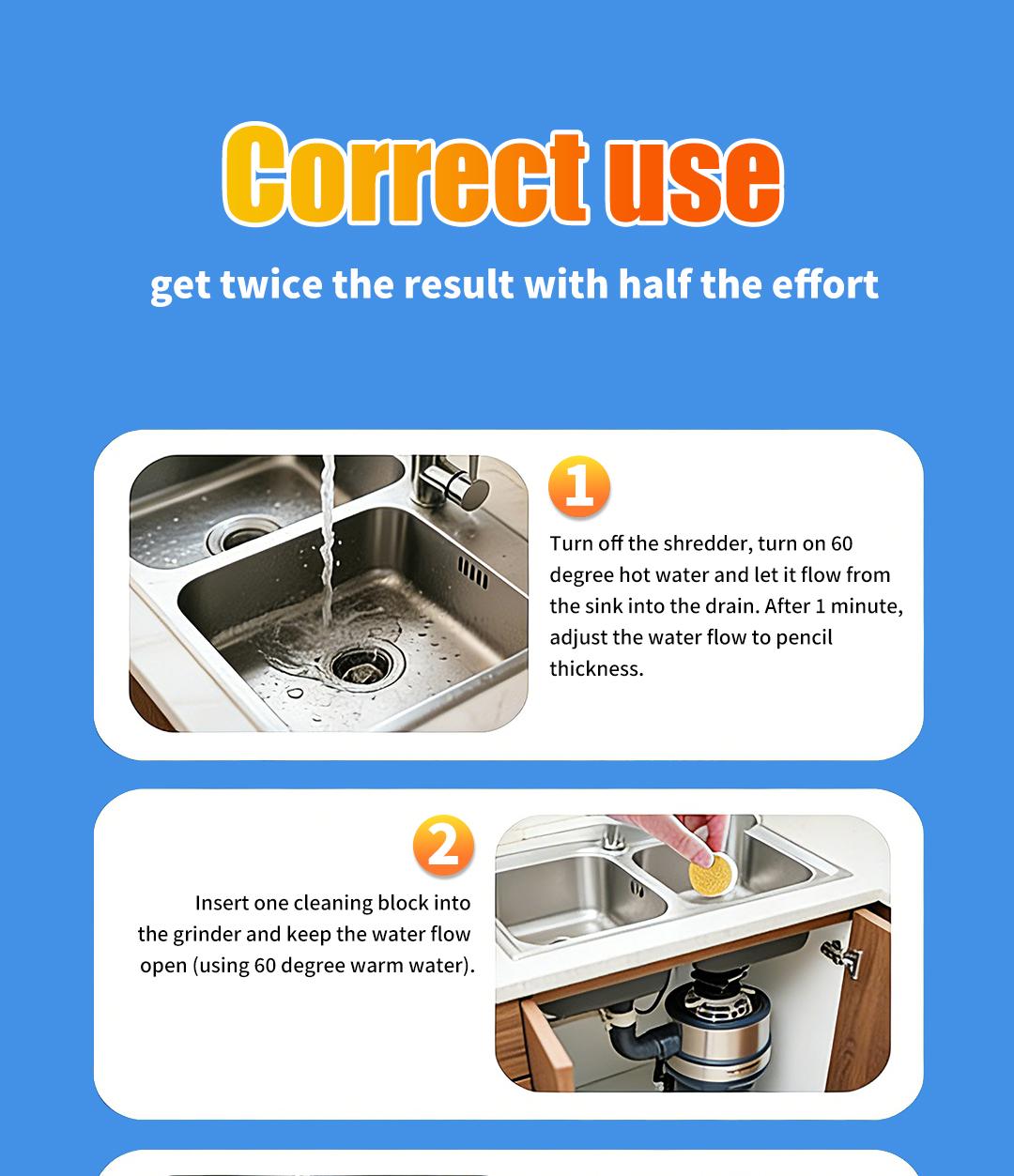 SOPAMI Garbage Disposal Cleaner Tablets Safe for Septic Systems, Removes Grime & Refreshes Disposals