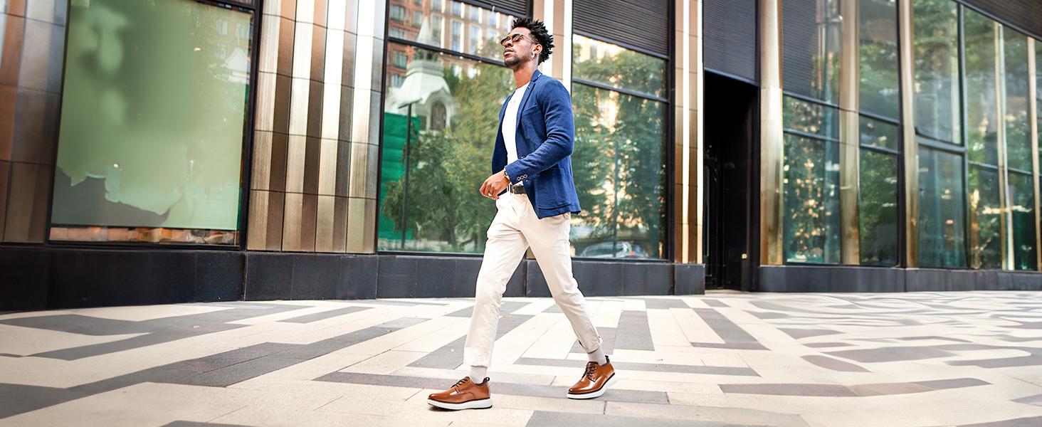 Clearance - Bruno Marc MaxFlex Suite Polish-] Men's Smart Casual Oxford Hybrid Sneakers Black Round Toe Lace-Up All Seasons Walking Shoes