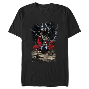 Men's Marvel Thor Mighty Lightning Poster T-Shirt