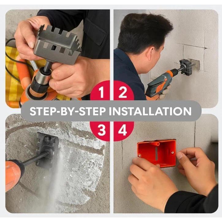 1PCS/2PCS Creative Square Hole Cutter for Electrical Box,Stainless Steel Slot Cutter