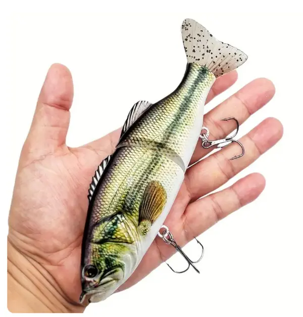 6.7 in 3.05oz Large Multi Jointed Fishing Lures Bait,Big Giant Fishing Bass Lures,Crankbaits Swimbaits with Treble Hook