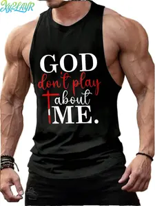 GOD Don't Play About Me Tank Top | Christian Streetwear, Bold Faith Statement, Cross Graphic, Casual Cotton Sleeveless Tee for Men & Women, Summer Faith-Based Apparel, Trendy Religious Street Style Top