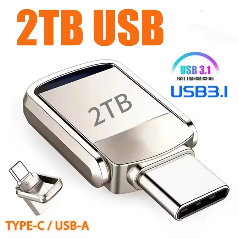 USB Flash Drive 2TB  3.2 Type C PenDrive Memory Stick 256GB 1TB 2TB Pen Drive Flash Disk for PC Smartphone Storage U Disk