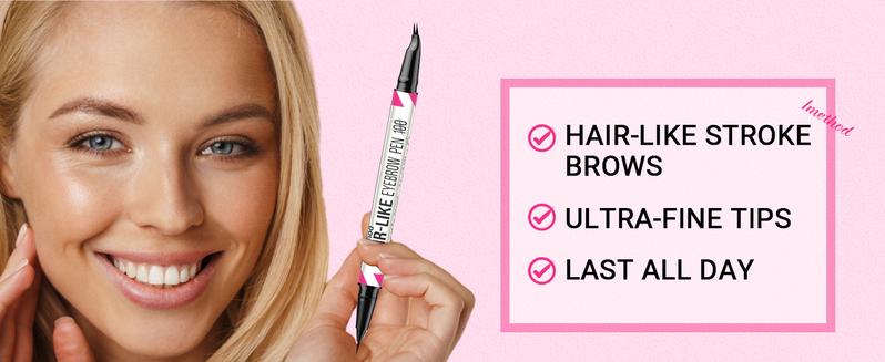 iMethod Curved Eyebrow Pen - Microblading, Liquid,  2-in-1 Dual-Ended with Micro-Fork-Tip Applicator, Waterproof and Long Lasting Makeup Cosmetic