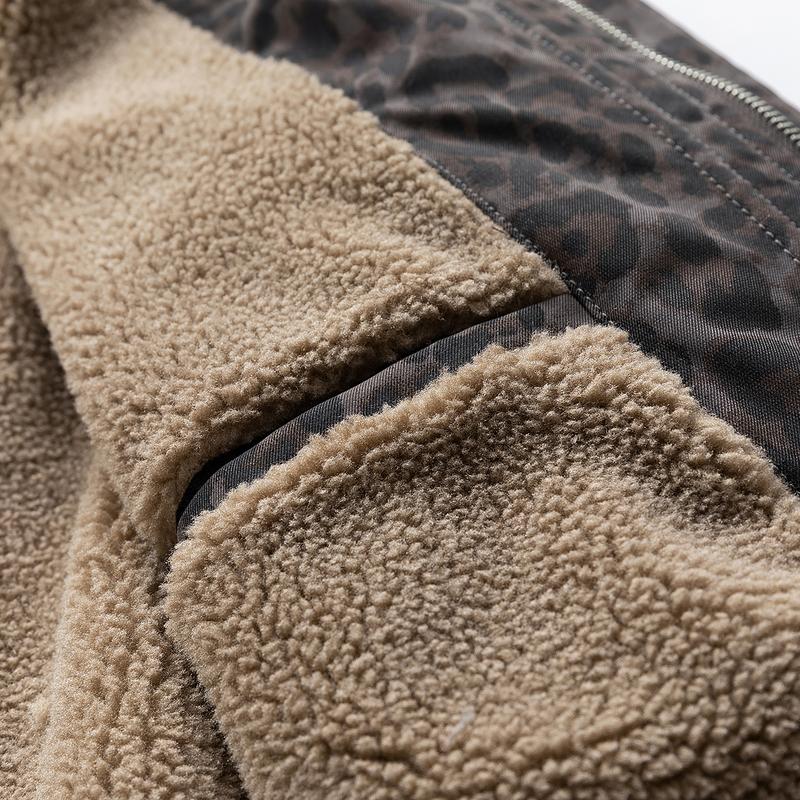 Vintage Leopard Print Lapel Fleece Lined Warm Jacket Autumn Winter Trendy Casual New Coat quilted jacket winter outfits