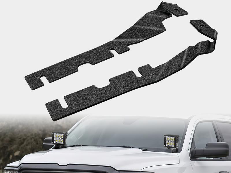 Nilight Ditch Light Brackets Hood Hinges Mount Brackets for Auxiliary Offroad LED Pod Light Work Light on 2009-2018 Dodge RAM 1500 2500 3500, 2 Years Warranty,Black Car Accessories