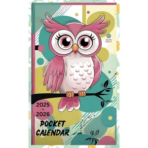 2025-2026 Pocket Calendar owls: small size Monthly planner for purse - 4x6.5 inch- January 2025 to December 2026 - Agenda with Emergency contacts, ... Important dates and birthday log .. and more Paperback – September 29, 2024