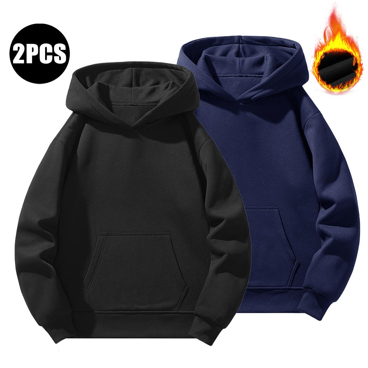 Sweatshirt Men's Solid Color Basic Hoodie Sports Unisex Autumn Winter Fleece Long Sleeve Suitable For Daily Casual Wear Couple